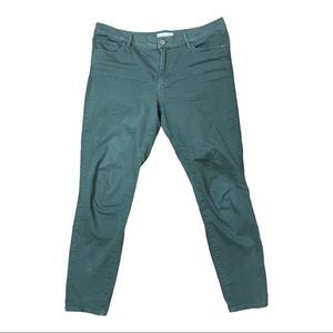 ANN TAYLOR LOFT Modern Skinny Olive Green Denim Jeans Sz 12 Stretch Casual